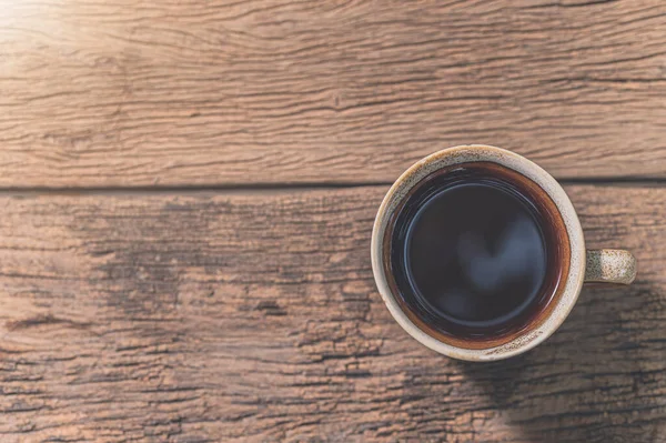 Egy Csésze Kávé Felülnézete Egy Felületen Másolás — Stock Fotó