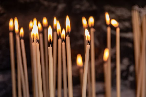 Burning Candles Kera Kardiotissa Monastery Crete Greece — Fotografia de Stock