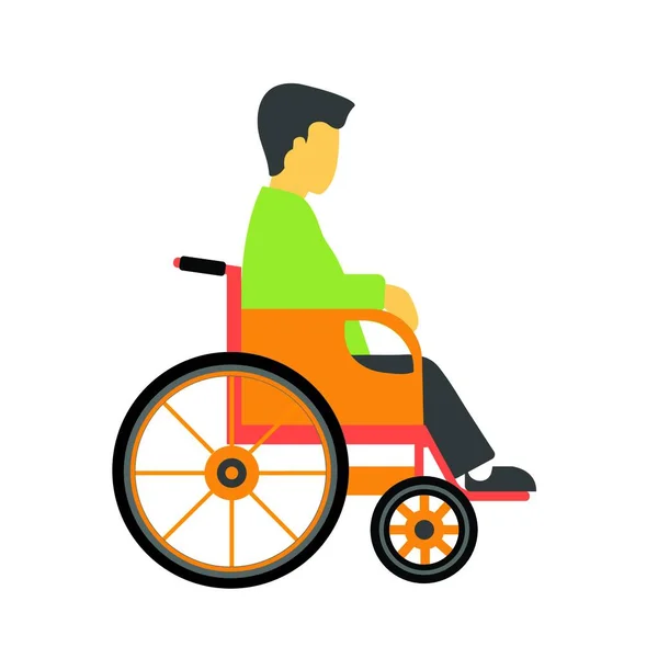 Man Wheelchair Hospital Vector Illustration Design — Stock Vector