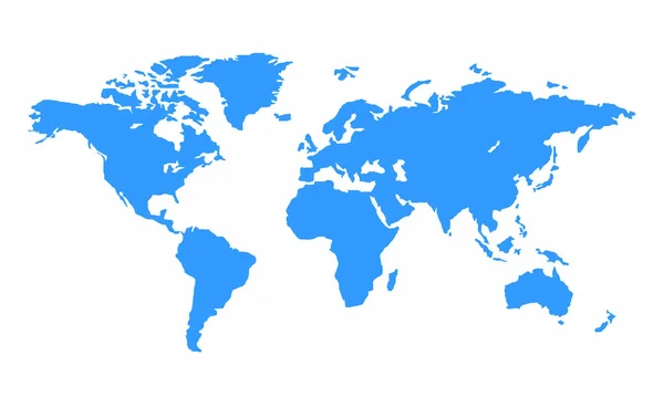 Mapa Del Mundo Con Fondo Azul — Archivo Imágenes Vectoriales
