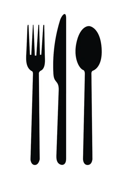 Fourchette Couteau Cuillère Icône Vectoriel Illustration Graphisme — Image vectorielle