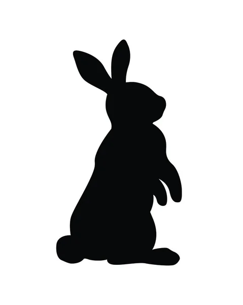 Rabbit Silhouette Icon Black White Illustration — Stock Vector