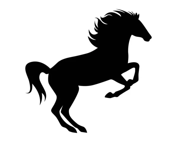 Černá Silueta Koně — Stockový vektor