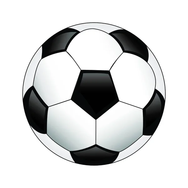 Palla Calcio Isolata Sfondo Bianco — Vettoriale Stock