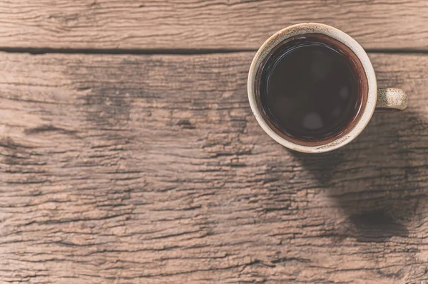 Egy Csésze Kávé Felülnézete Egy Felületen Másolás — Stock Fotó
