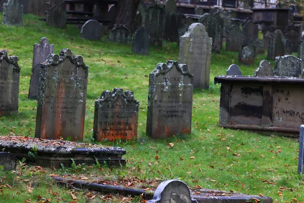 Halifax Canada 2021 Vecchie Lapidi Del Cimitero Cimitero Del Centro — Foto Stock