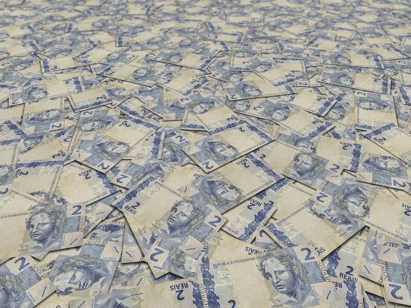 Rendering Brazilian Reais Banknotes — Fotografia de Stock