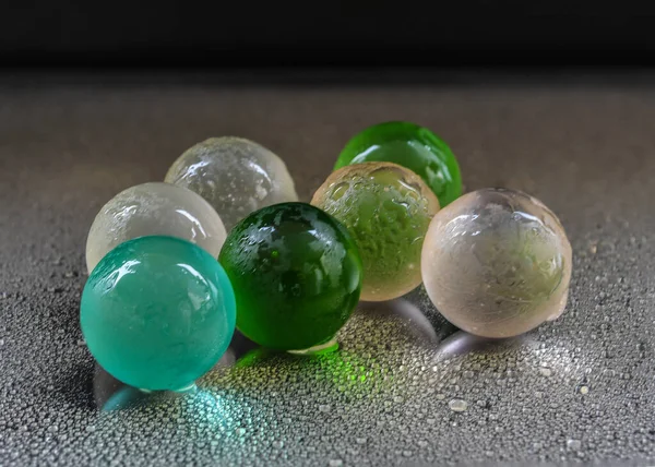 Closeup Shot Wet Colorful Balls — Fotografia de Stock