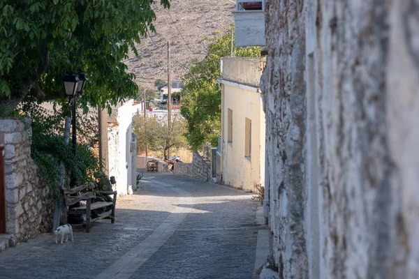 Narrow Streets Crete Greece Summer Day — Foto Stock