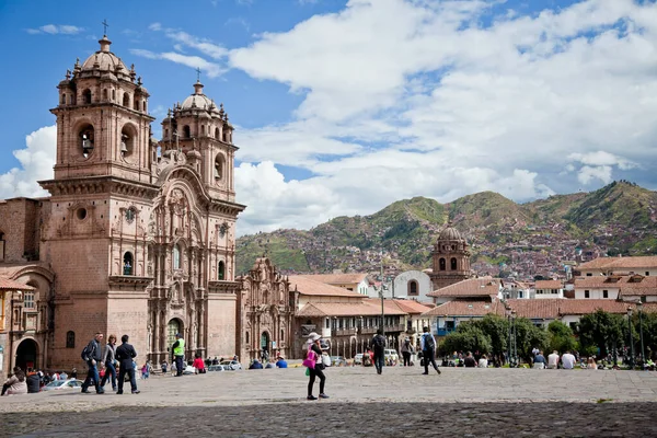 Cusco Peru May 2018 Ένα Γαλήνιο Τοπίο Της Plaza Armas — Φωτογραφία Αρχείου