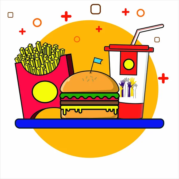 Comida Rápida Bebida Icono Vector Ilustración Diseño Gráfico — Archivo Imágenes Vectoriales