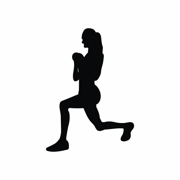 Fitness Woman Running White Background Vector Illustration — Vetor de Stock