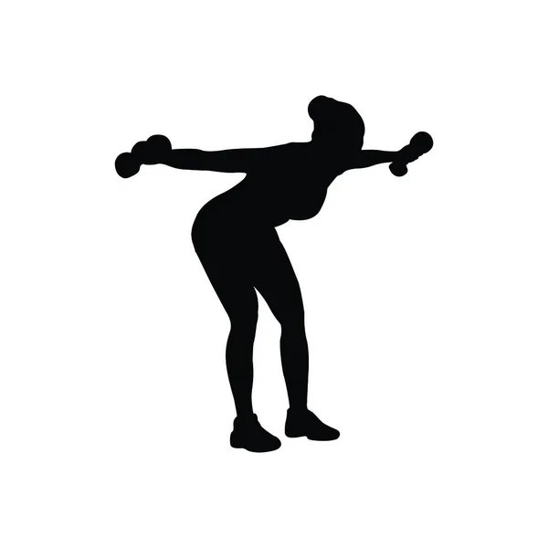 Silhouette Athlete Woman — Stock Vector