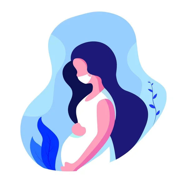 Έγκυος Γυναίκα Στο Νερό Εικονογράφηση Διανύσματος — Διανυσματικό Αρχείο