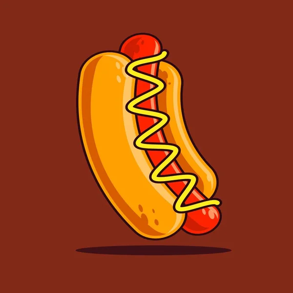 Hot Dog Icon Vector Illustration — Stockový vektor