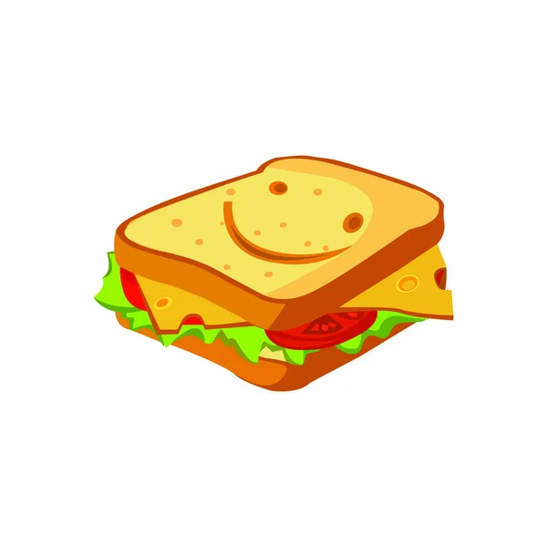Сэндвич Сыром Векторная Иллюстрация — стоковый вектор