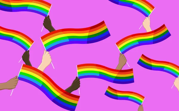 虹色の愛の旗 — ストックベクタ