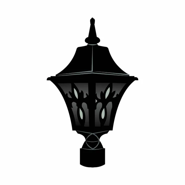 Ліхтар Лампа Вулиця Світло Чорний Декоративний Стіна Міський Стиль Монохромний — стоковий вектор