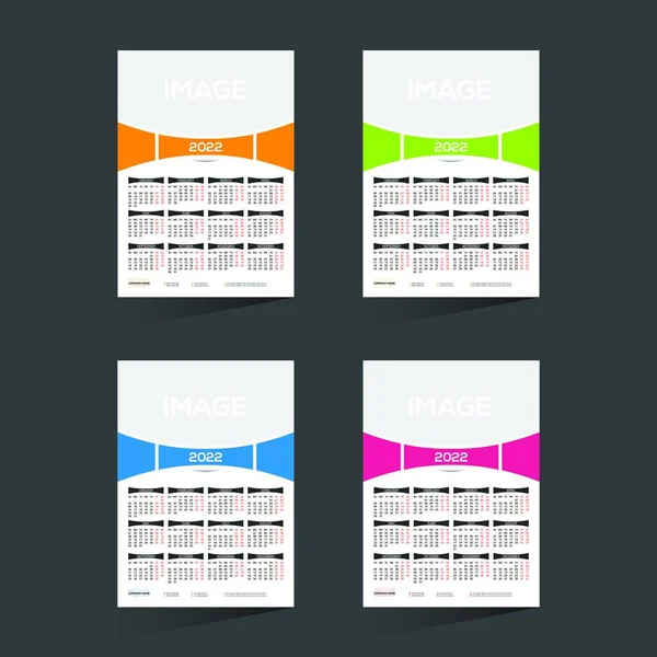 Meses Vector Color 2022 Diseño Calendario Para Cualquier Tipo Uso — Vector de stock