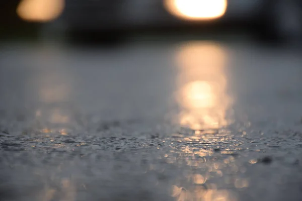 Wet Water Drops Road — Stock Photo, Image