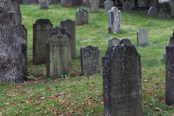 Halifax Canada Setembro 2021 Antigas Lápides Cemitério Cemitério Centro Cidade — Fotografia de Stock