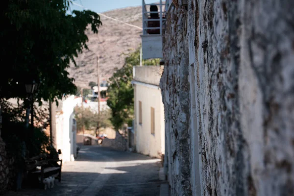 Las Estrechas Calles Creta Grecia Día Verano —  Fotos de Stock