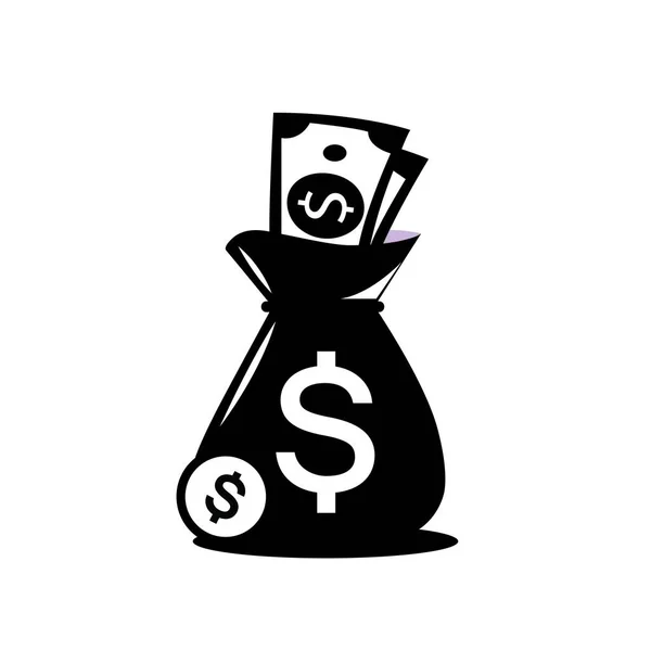 Dinero Bolsa Icono Vector Ilustración — Archivo Imágenes Vectoriales