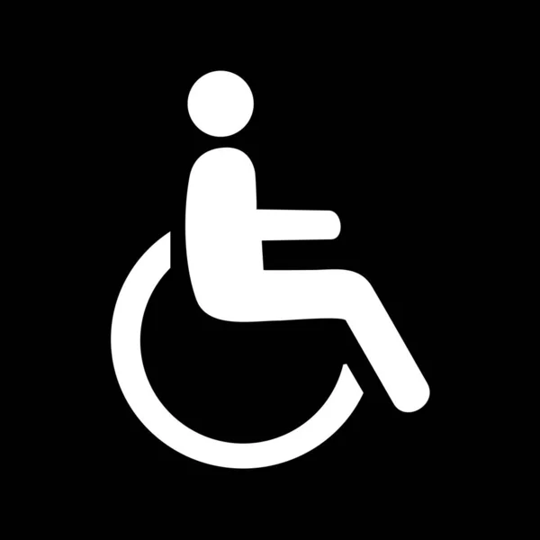 Icono Persona Discapacitada Ilustración Simple Silla Ruedas Vector Símbolo Para — Archivo Imágenes Vectoriales