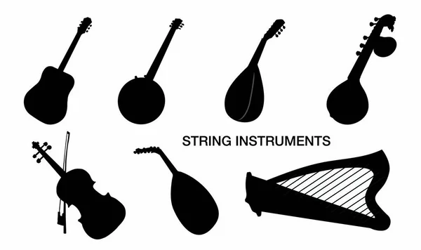 Conjunto Instrumentos Musicais Instrumento Musical Ilustração Vetorial —  Vetores de Stock