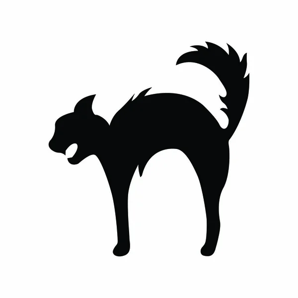 Černá Silueta Kočky — Stockový vektor