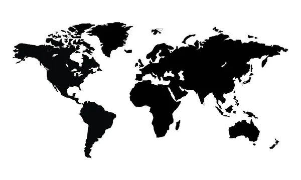 Mapa Mundo Com Continentes Ilustração Vetorial —  Vetores de Stock