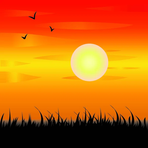 Illustration Beautiful Sunset Sky Clouds — Image vectorielle