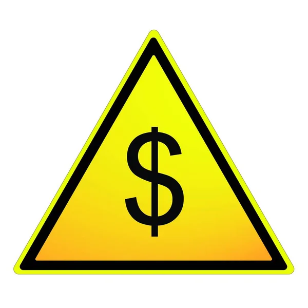 Yellow Sign Dollar Symbol Isolated White Background — Image vectorielle