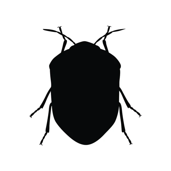 Black Beetle Insect Icon Isolated White Background Vector Illustration — Stockový vektor