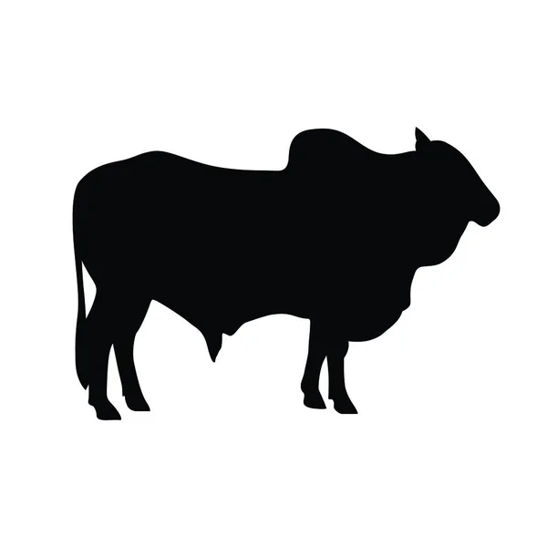 Desenho Ilustração Vetor Ícone Silhueta Vaca —  Vetores de Stock
