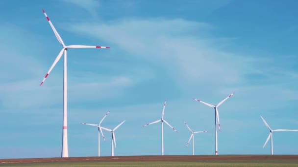 Wind Turbines Renewable Energy Nature Concept Background — Wideo stockowe
