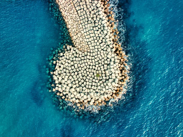 Vista Aérea Mar Praia Oceano Mediterrâneo — Fotografia de Stock