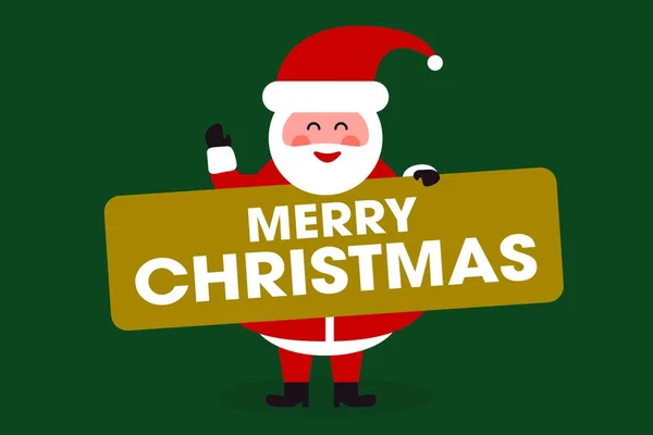 Merry Christmas Card Santa Claus Gift Vector Illustration — Stockvektor