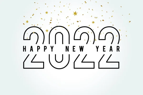 Feliz Año Nuevo 2022 Vector Texto Ilustración — Archivo Imágenes Vectoriales