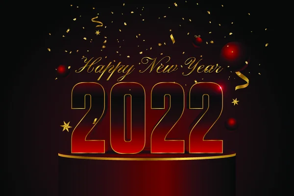 Gelukkig Nieuwjaar 2022 Met Gouden Confetti Sprankelingen — Stockvector