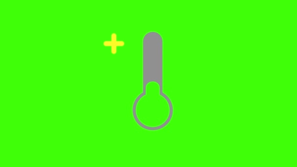 Groen Thermometer Pictogram Geïsoleerd Blauwe Achtergrond Temperatuursymbool Vectorillustratie — Stockvideo