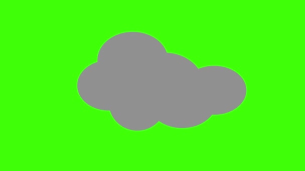 Icona Della Nuvola Sfondo Bianco Con Disegno Ombra Illustrazione Vettoriale — Video Stock