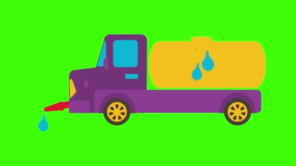 Animation Dessin Animé Lumineux Camion Eau — Video