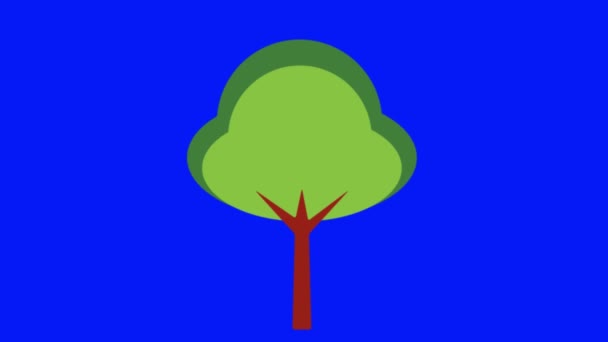 Árbol Verde Con Cielo Azul Ilustración Fondo Arte Generativo — Vídeos de Stock