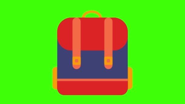 Icono Mochila Ilustración Plana Los Iconos Bolsa Senderismo Para Diseño — Vídeos de Stock