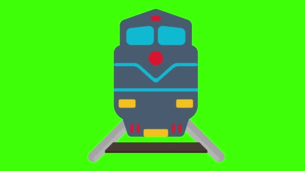 Trenin Parlak Çizgi Film Animasyonu — Stok video