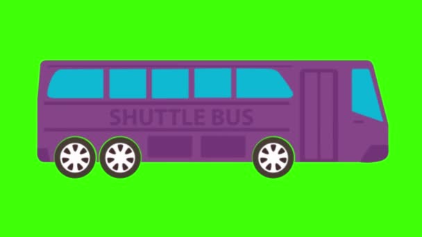 Bright Cartoon Animation Bus — Stock Video