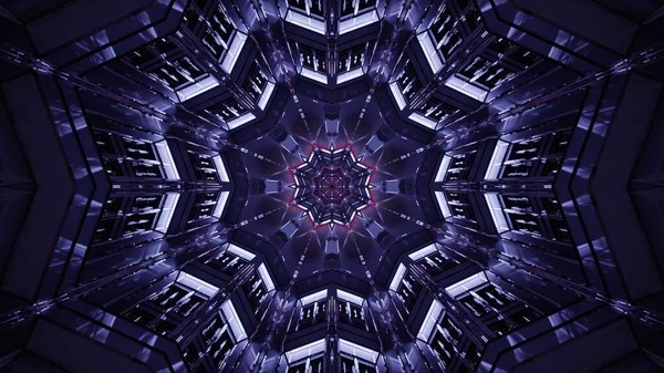 Abstraktní Kaleidoskopické Pozadí Neonovými Světly — Stock fotografie