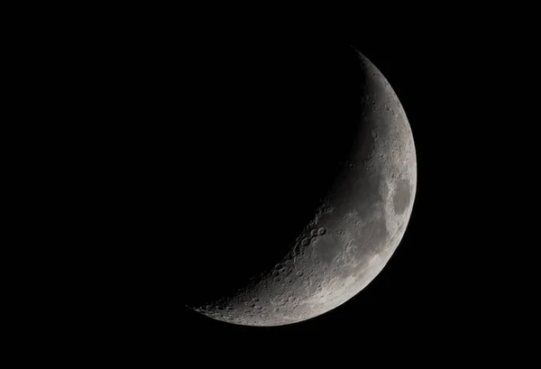 Луна Звезды Черном Фоне — стоковое фото
