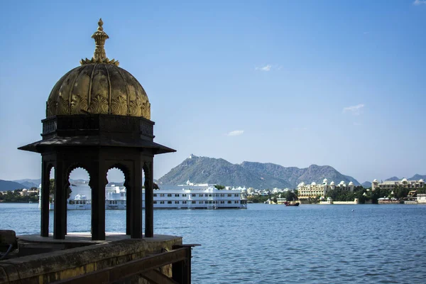 Pichola Lago Está Situado Cidade Udaipur Estado Indiano Rajasthan — Fotografia de Stock